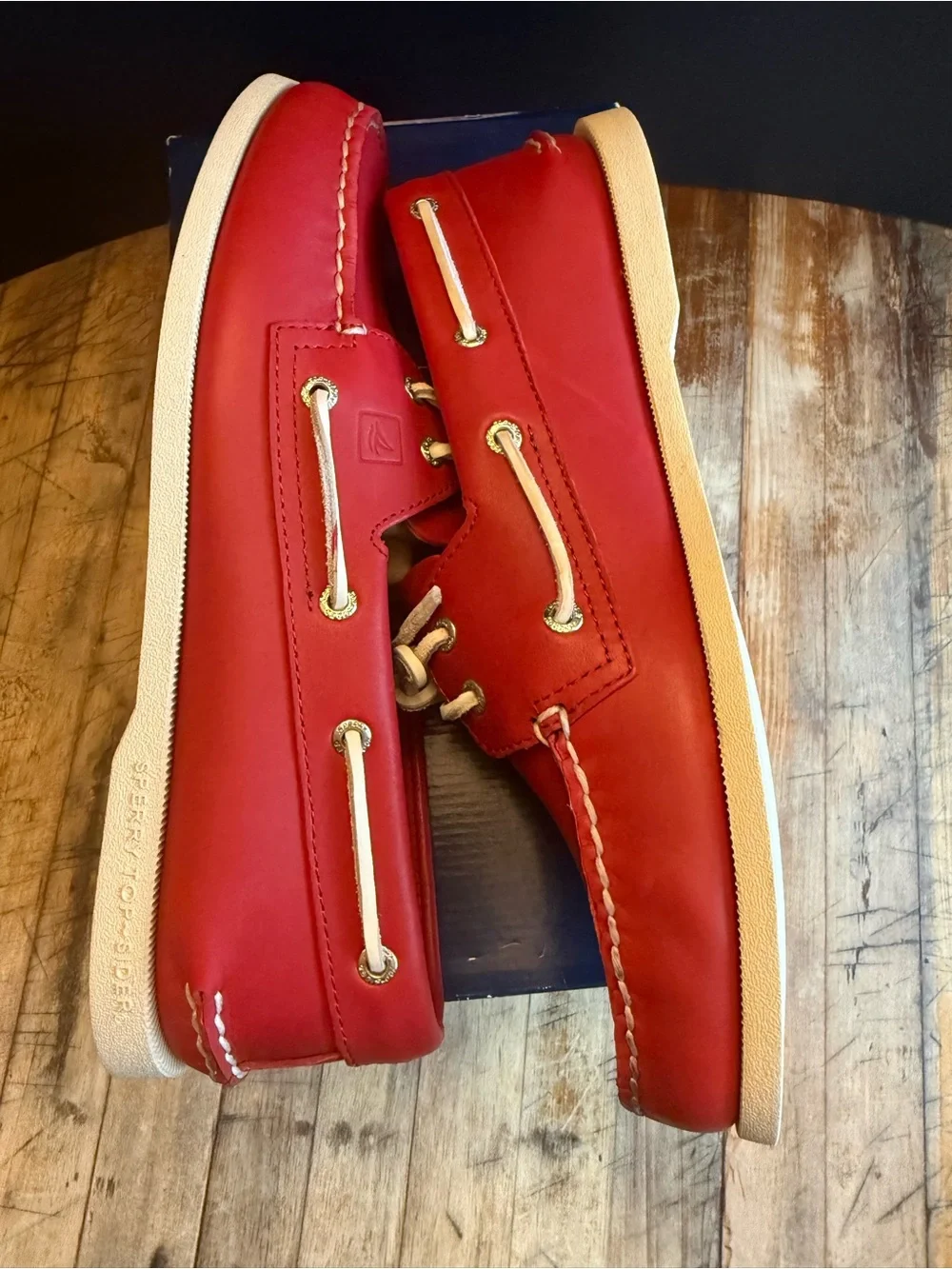 NWT Sperry Top-Sider Authentic Original 2-Eye Red Leather Boat Shoes Men’s 11.5M